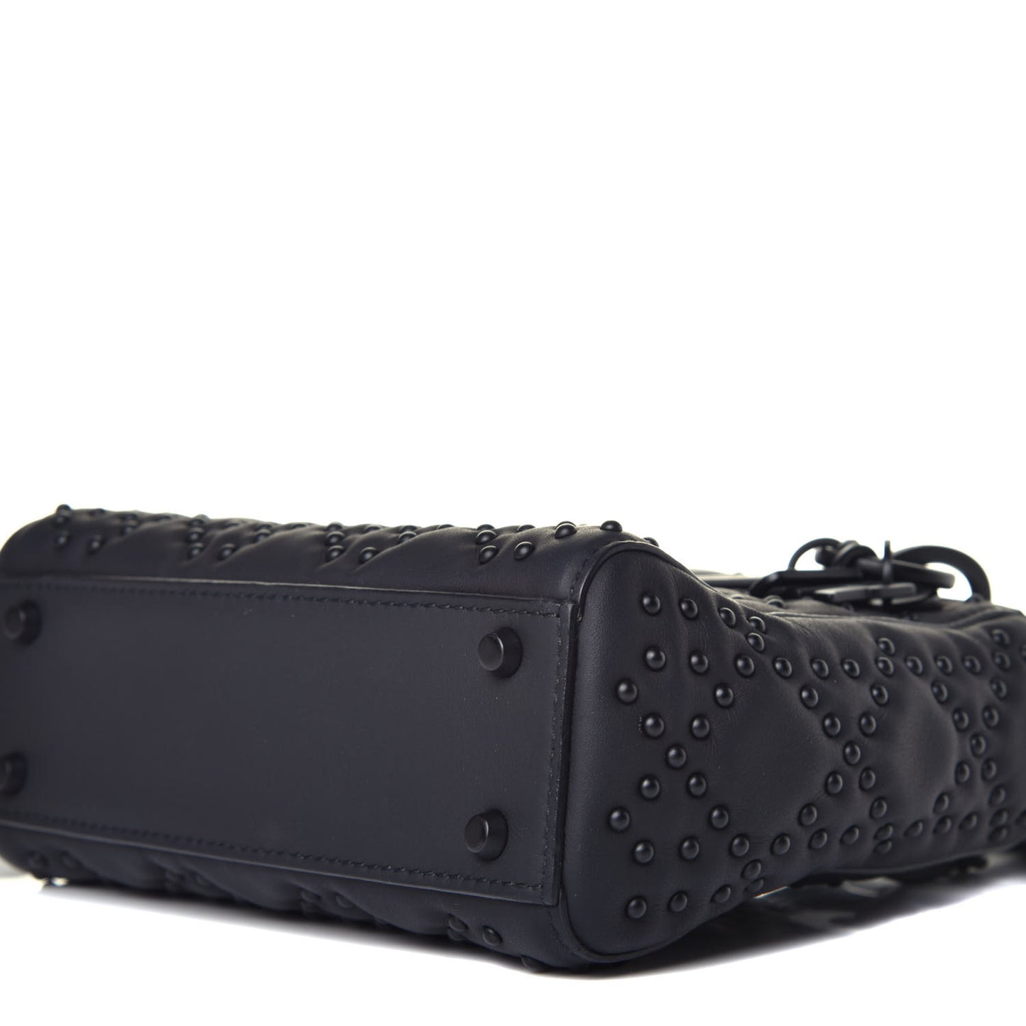 Ultra Matte Calfskin Cannage Studded Mini Supple Lady Dior Black