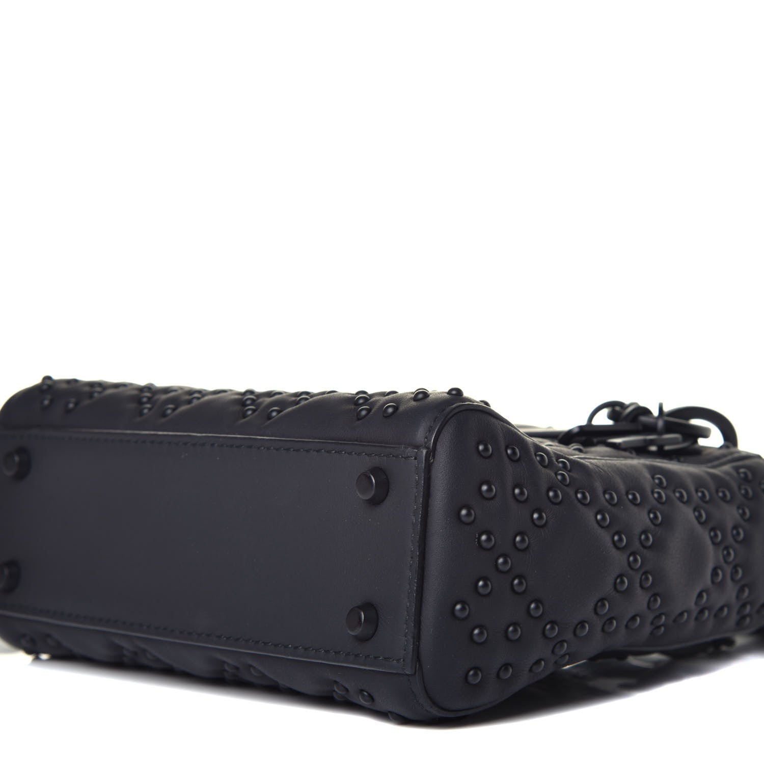 Christian Dior Ultra Matte Calfskin Cannage Studded Mini Supple Lady Dior Black 8 of 9