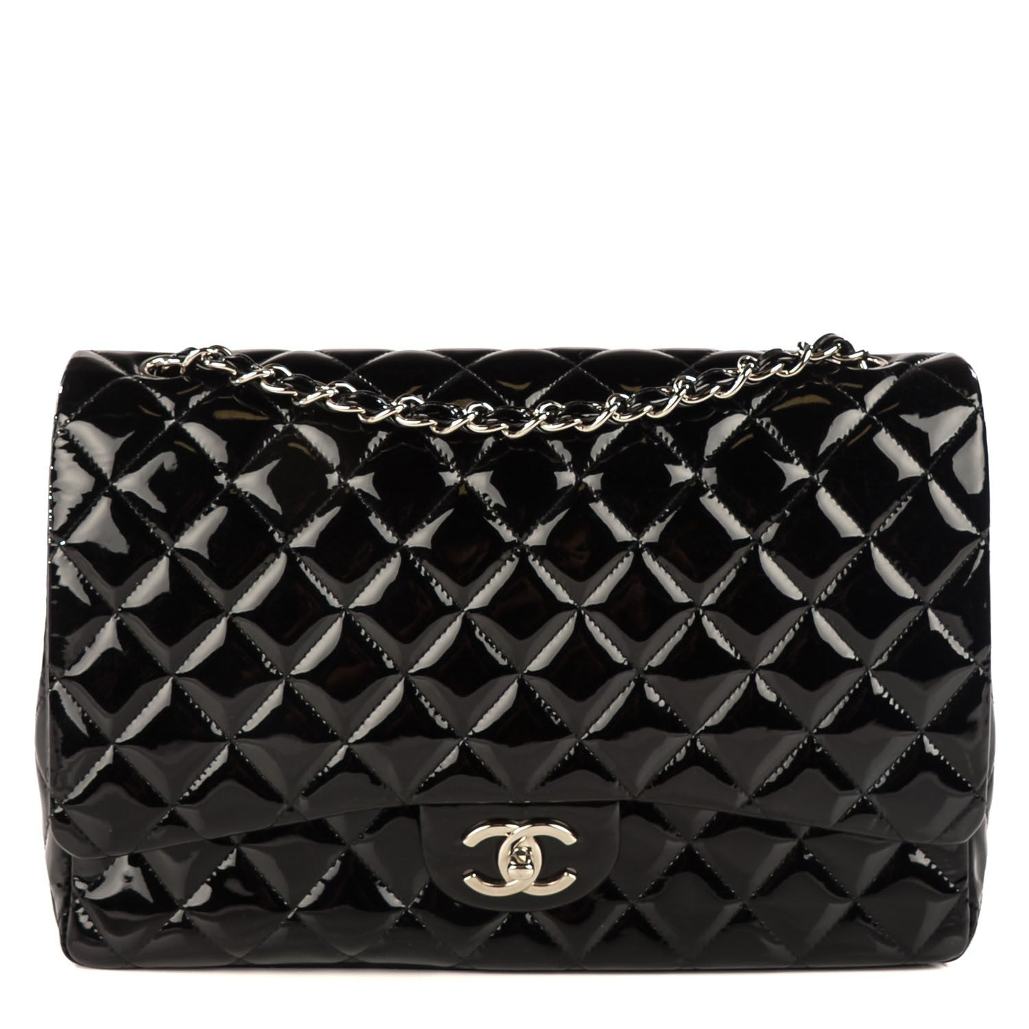 Chanel Patent Quilted Maxi Double Flap Black 1 of 8