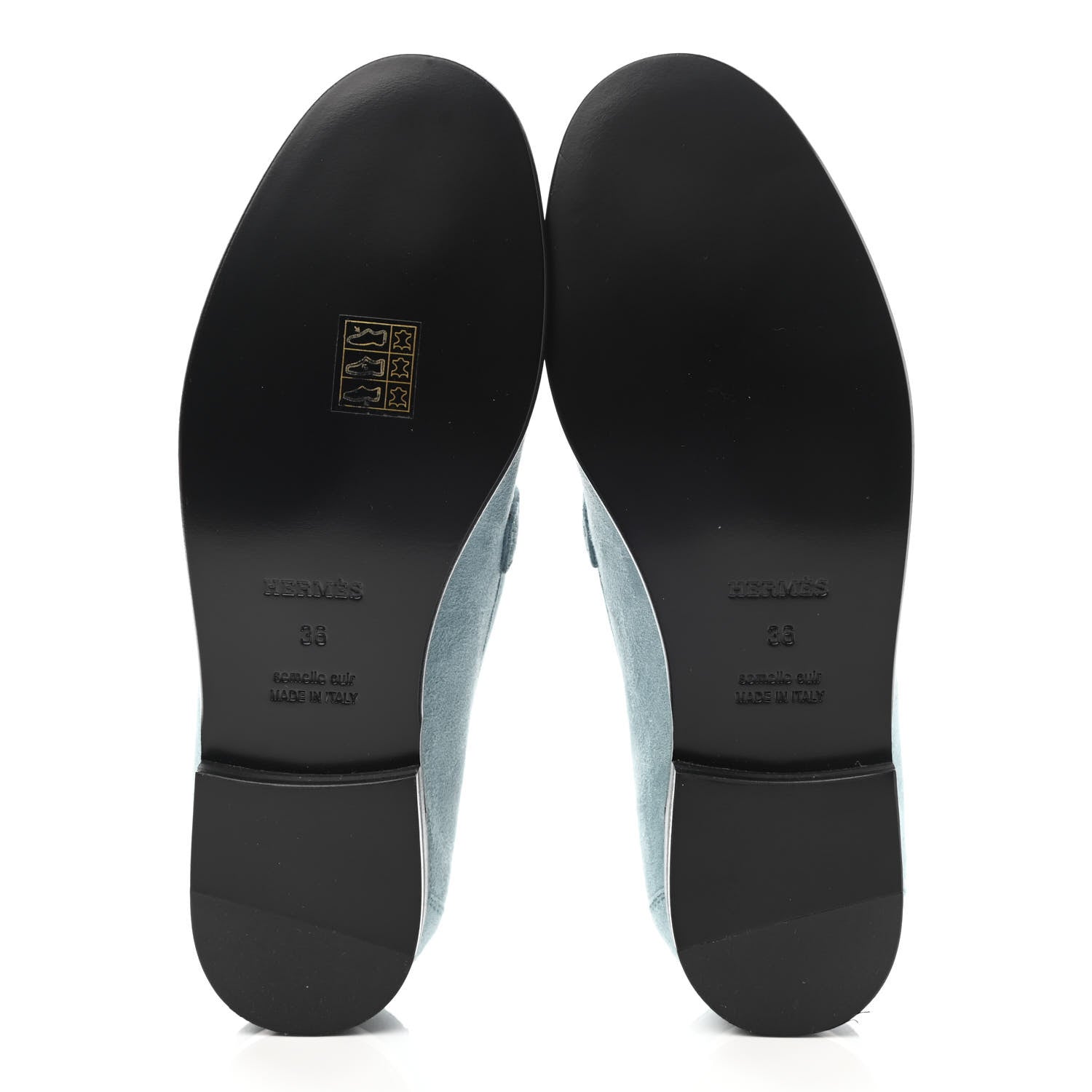 Hermes Suede Goatskin Womens Destin Loafer 36 Vert d'eau 5 of 9