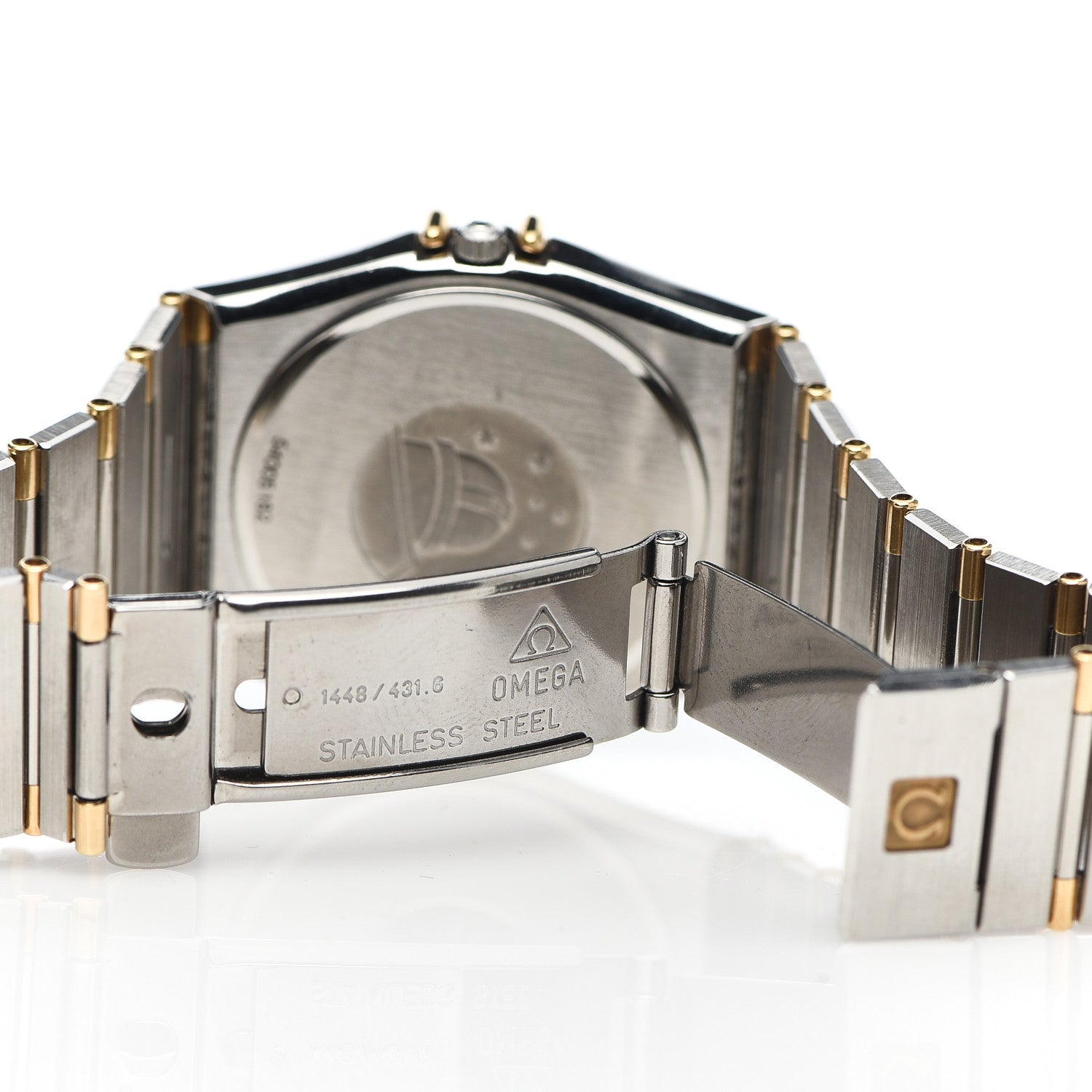 Omega Stainless Steel 18K Yellow Gold 33mm Constellation Quartz Watch Champagne 396.1075 5 of 5