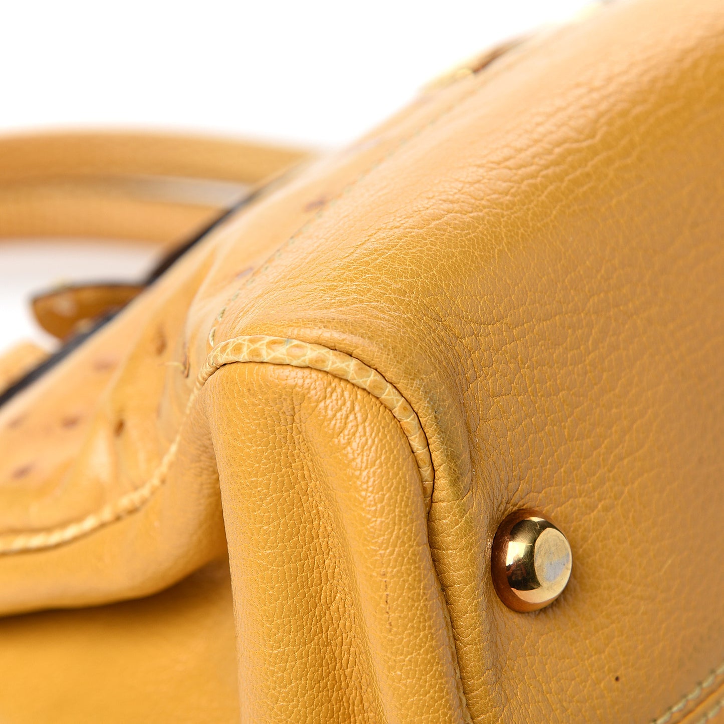 Ostrich Guinevere Satchel Yellow
