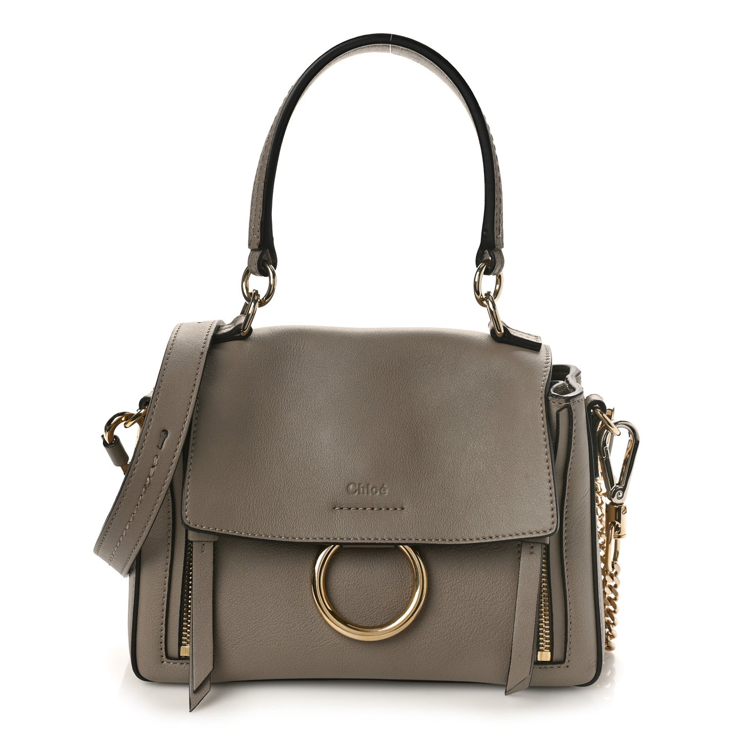 Calfskin Mini Faye Day Shoulder Bag Motty Grey