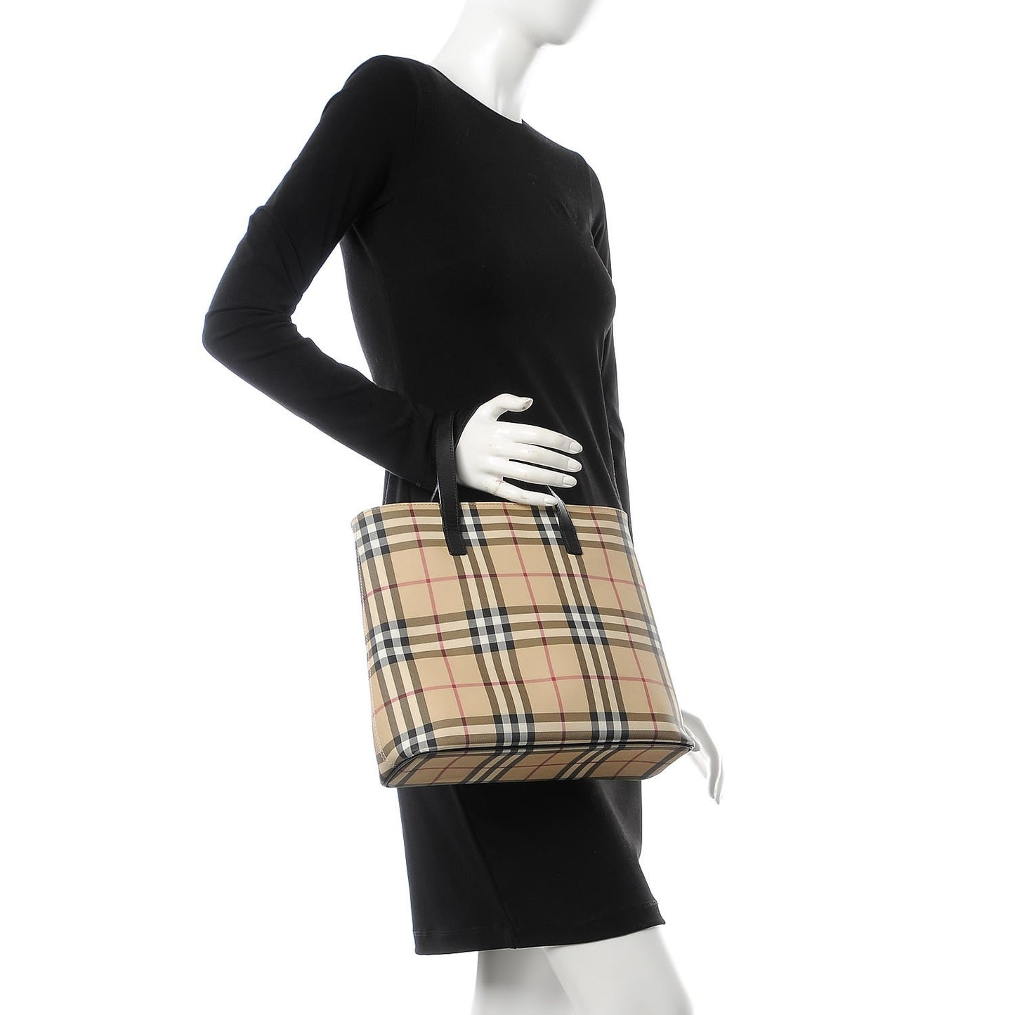 House Check Medium Tote Black