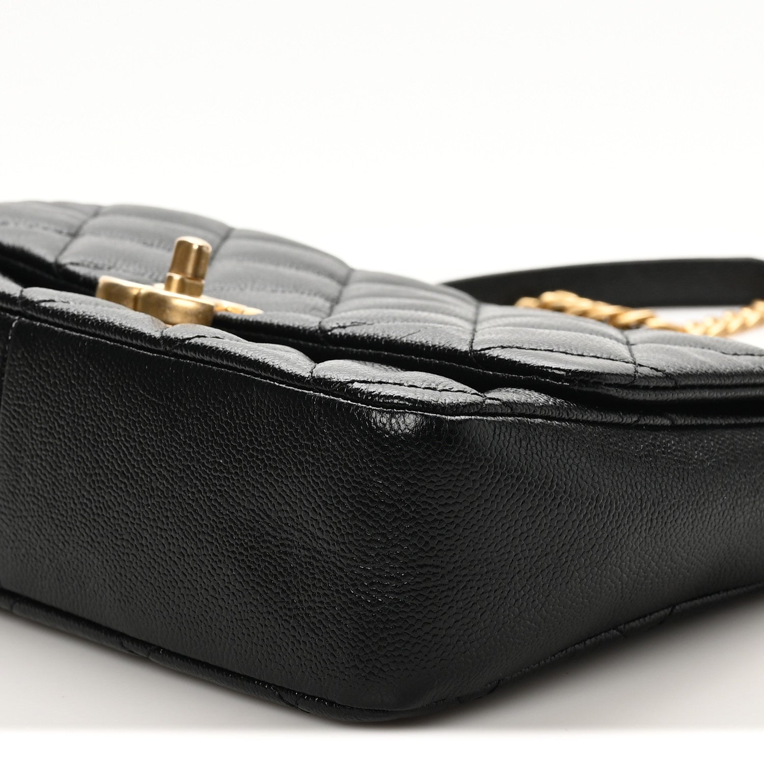 Chanel Shiny Caviar Quilted Large Chain Melody Flap Black 19 of 19