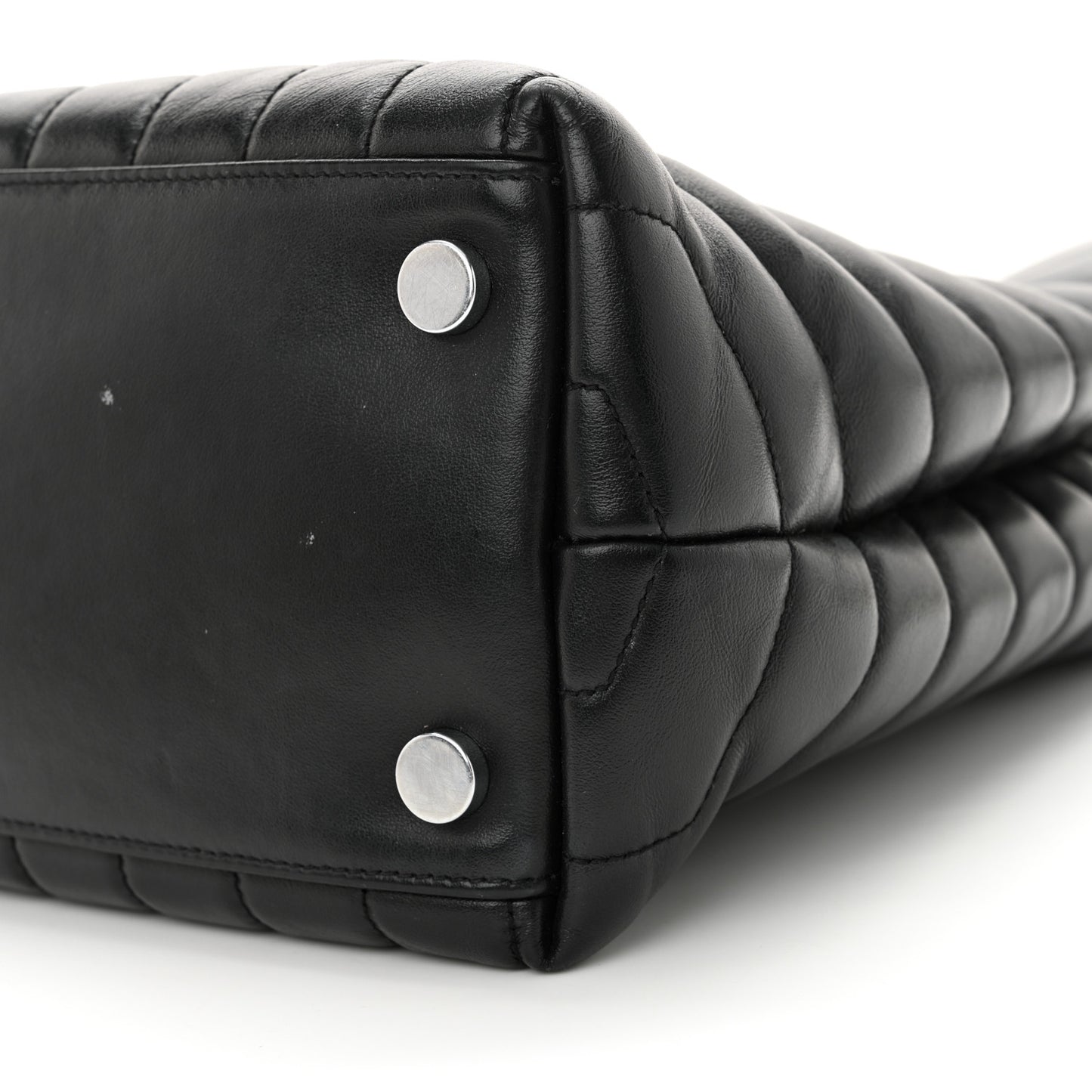 Calfskin Y Quilted Monogram Large Loulou Shopper Black