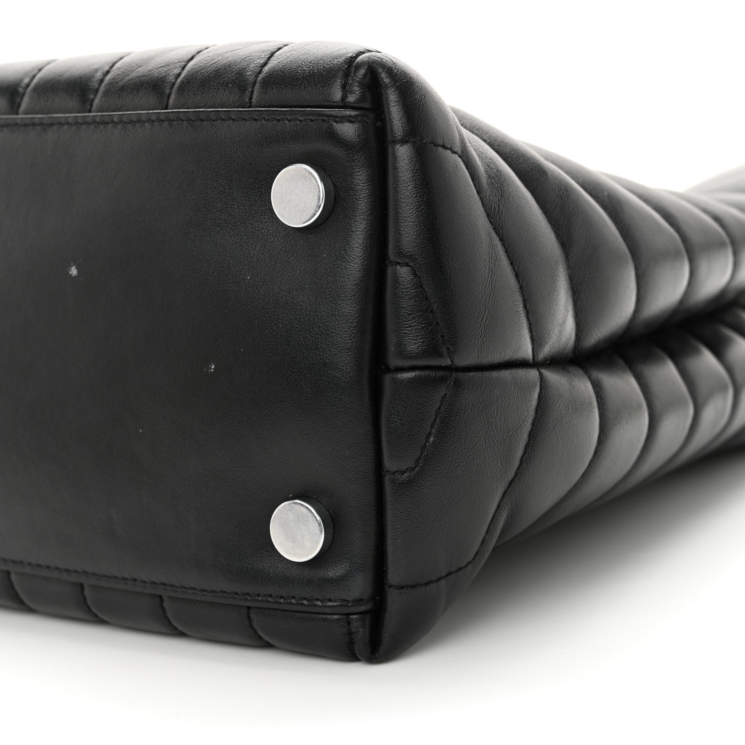 Saint Laurent Calfskin Y Quilted Monogram Large Loulou Shopper Black 10 of 14