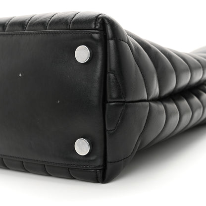 Saint Laurent Calfskin Y Quilted Monogram Large Loulou Shopper Black 10 of 14
