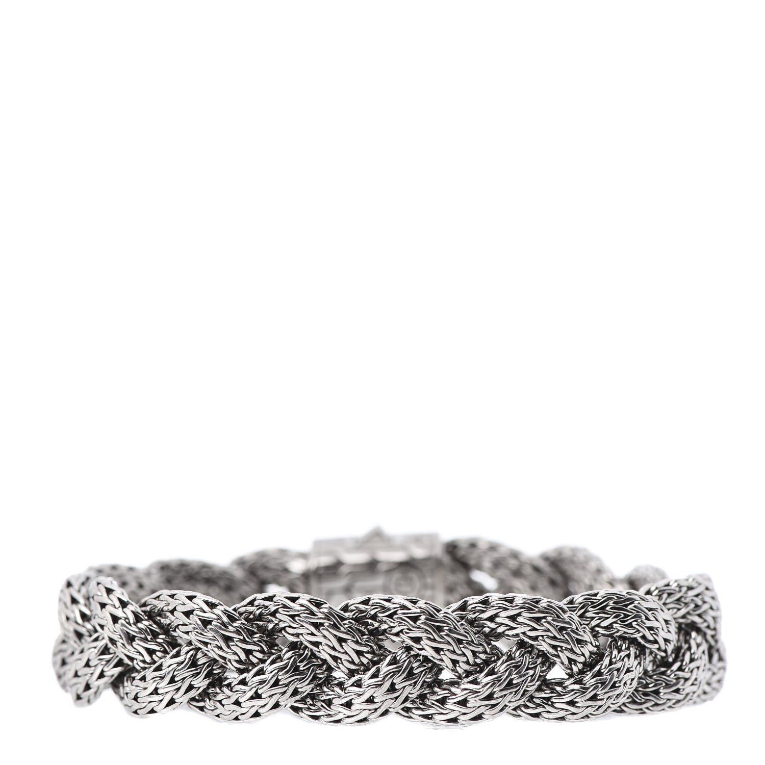 John Hardy Sterling Silver Black Sapphire 15mm Braided Classic Chain Bracelet 3 of 5