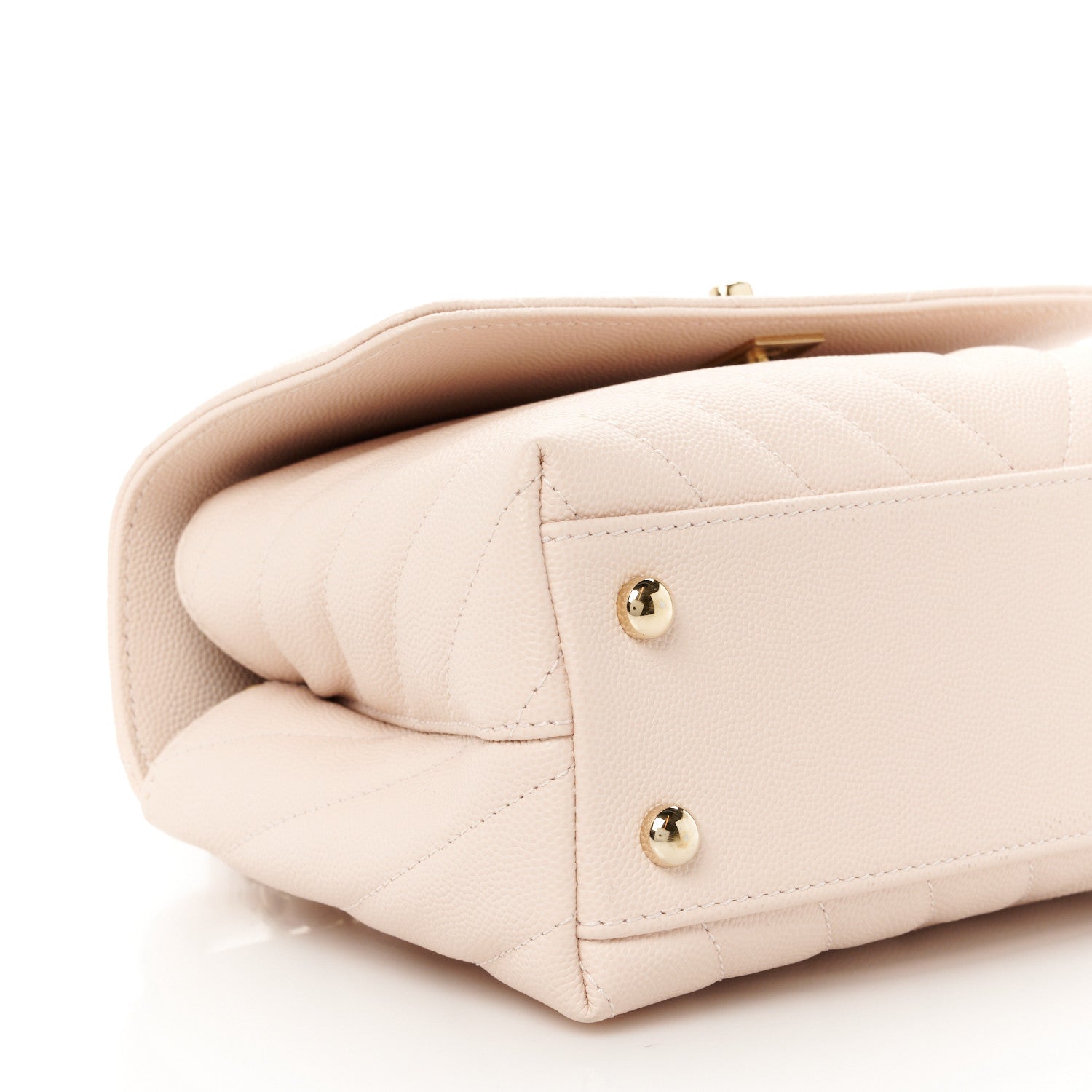 Chanel Caviar Lizard Embossed Chevron Quilted Mini Coco Handle Flap Light Pink 10 of 12