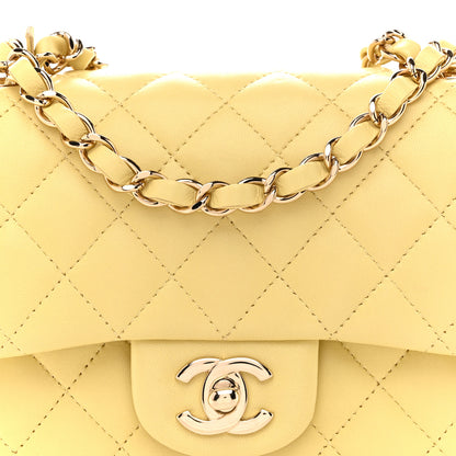 Chanel Lambskin Quilted Mini Square Flap Light Yellow 8 of 11