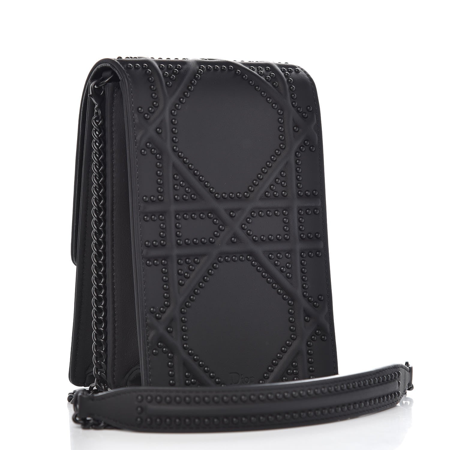 Christian Dior Ultra Matte Calfskin Studded Vertical Diorama Black 3 of 8