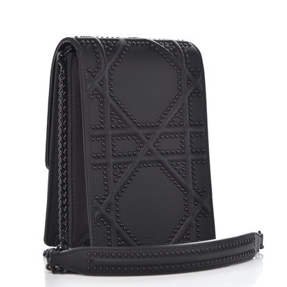 Christian Dior Ultra Matte Calfskin Studded Vertical Diorama Black 3 of 8