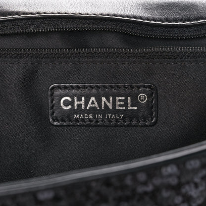 Chanel Sequin Lambskin Jumbo Moonlight on Water Flap Black 7 of 14