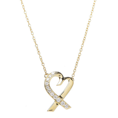 Tiffany 18K Yellow Gold Diamond Small Paloma Picasso Loving Heart Pendant Necklace 4 of 6