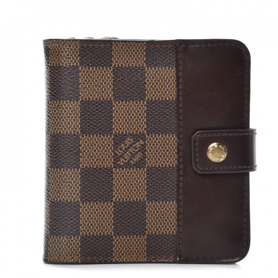 Damier Ebene Zippe Zipped Compact Wallet