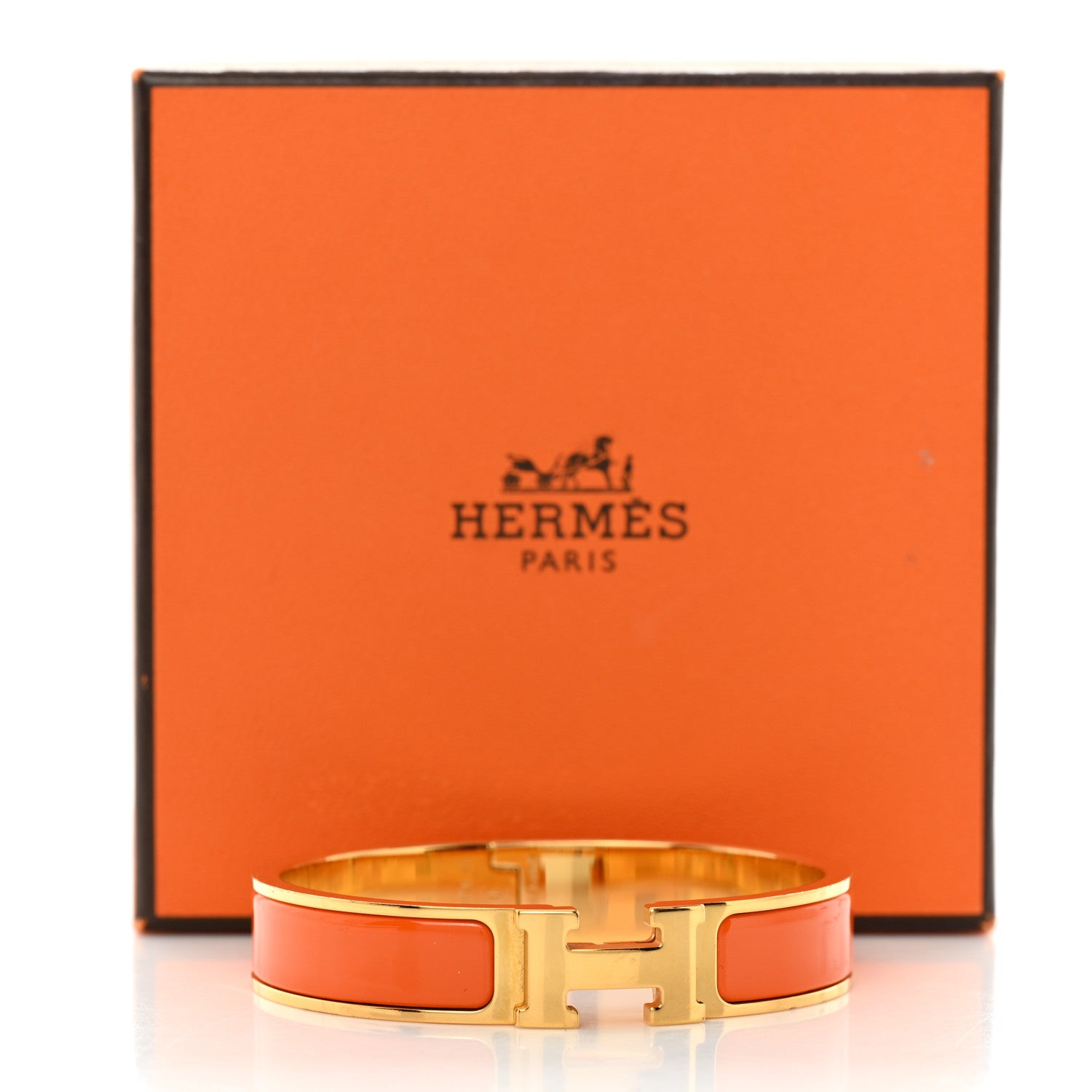 Hermes Enamel Narrow Clic Clac H Bracelet PM Orange 5 of 5