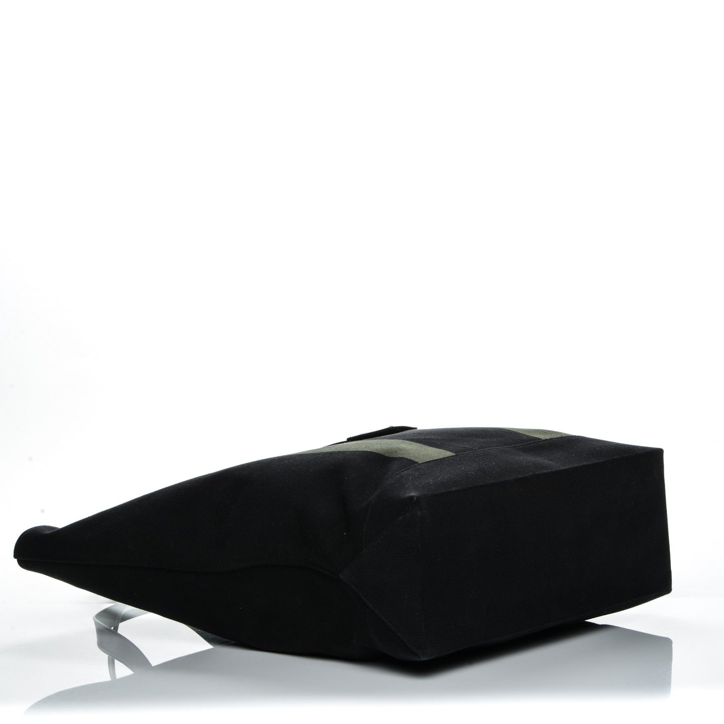 Canvas Beach Shopping Tote Black Khaki