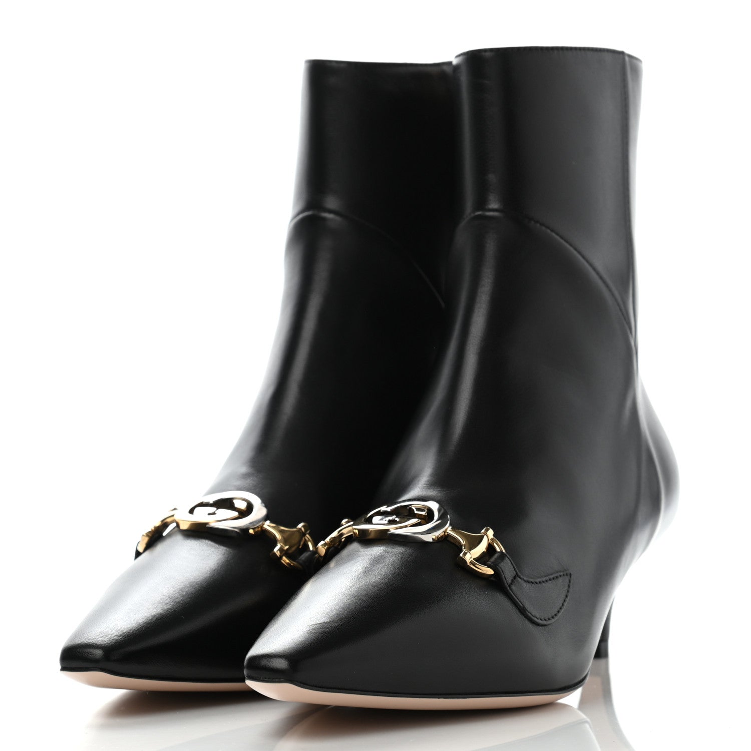 Gucci Nappa Zumi Mid Ankle Boots 37.5 Black 3 of 12