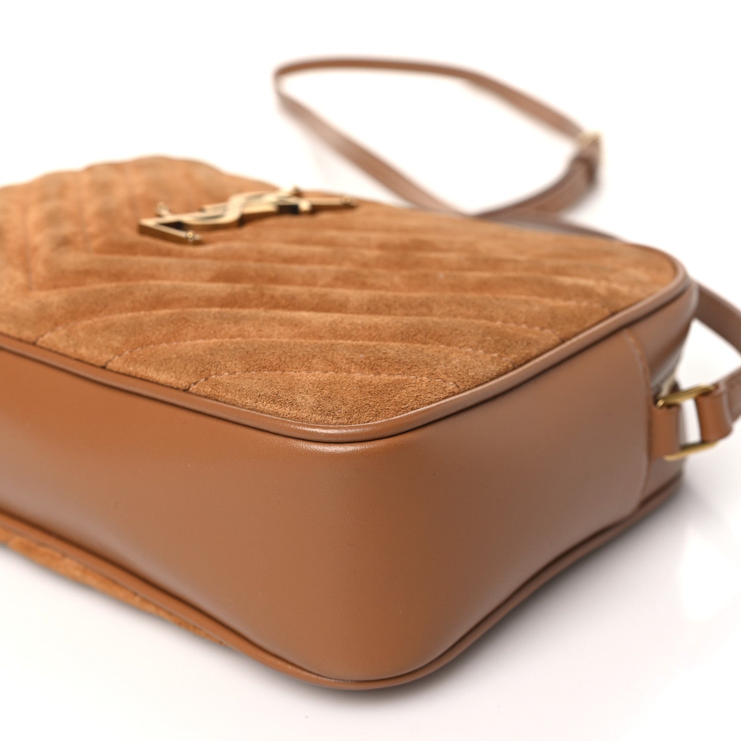 Saint Laurent Suede Matelasse Monogram Lou Camera Bag Cinnamon 10 of 11