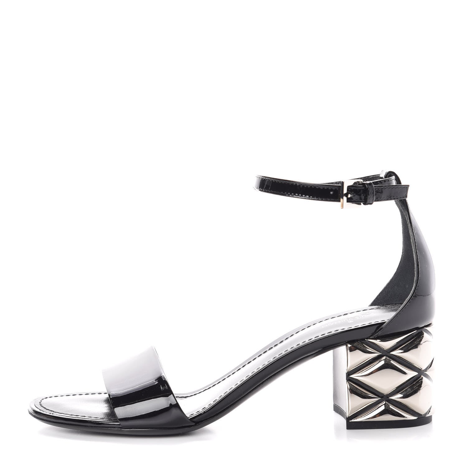 Louis Vuitton Calfskin Silver Light Sandal 38.5 Black 1 of 7
