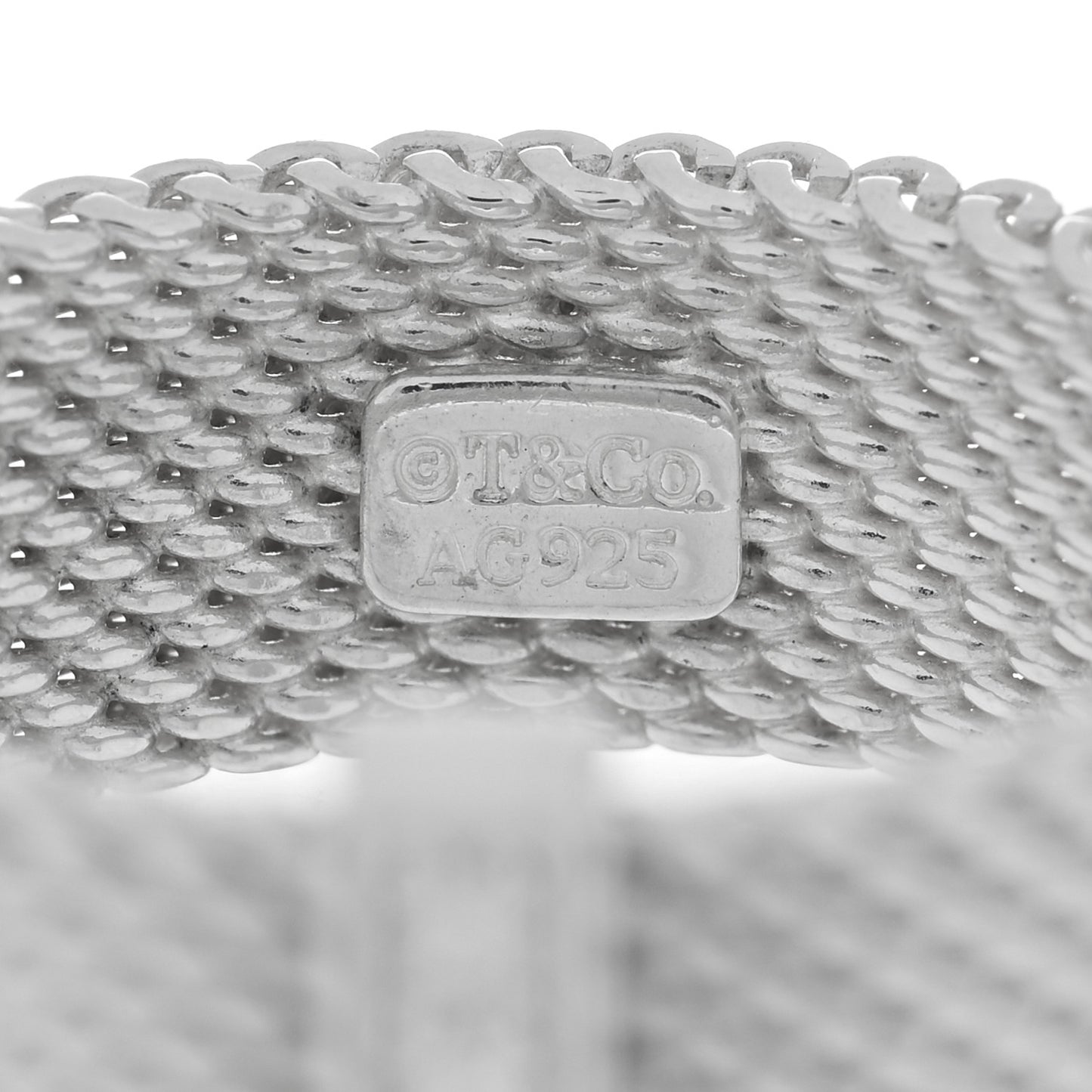 Sterling Silver Diamond Somerset Mesh Ring 50 5.25