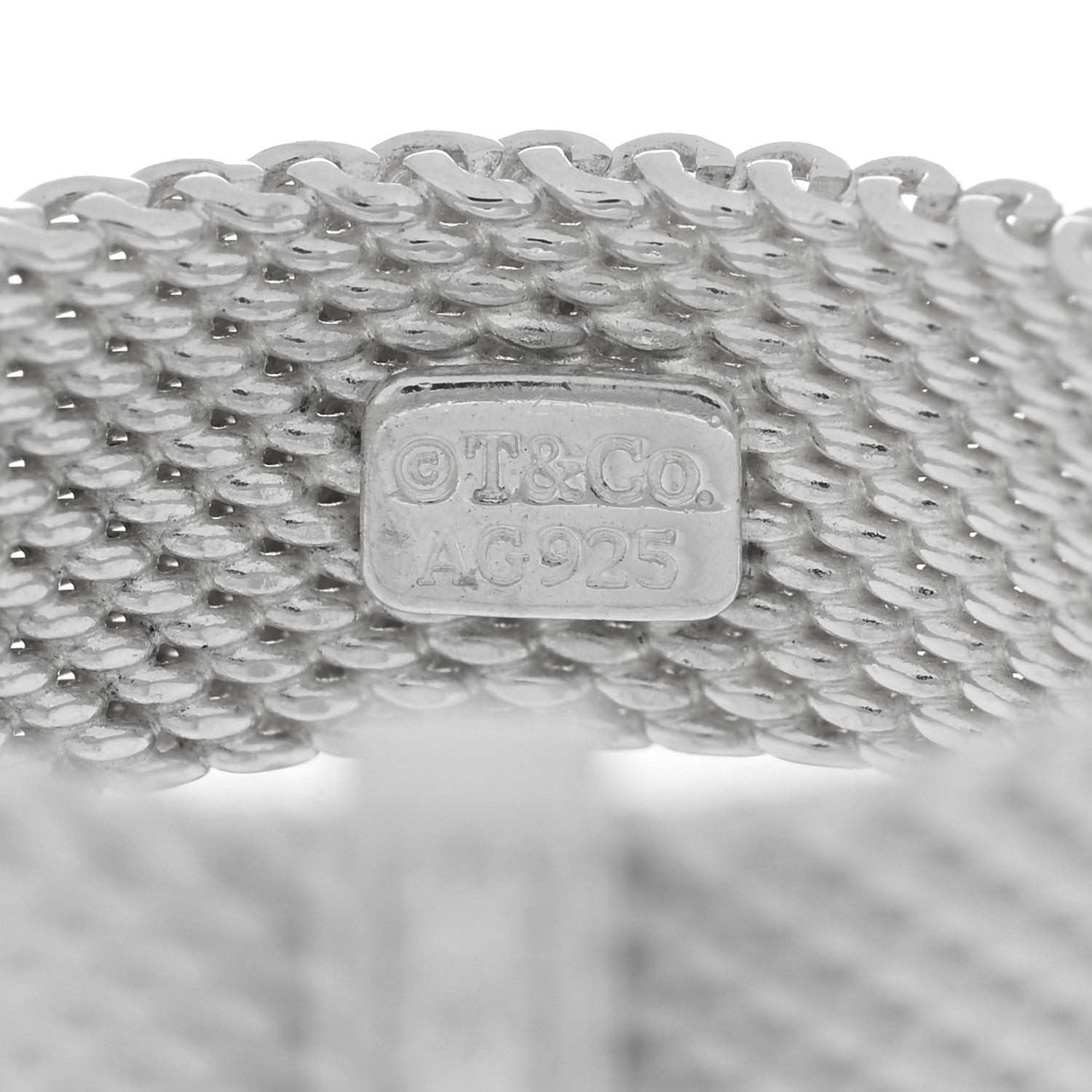 Tiffany Sterling Silver Diamond Somerset Mesh Ring 50 5.25 4 of 4
