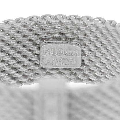 Tiffany Sterling Silver Diamond Somerset Mesh Ring 50 5.25 4 of 4