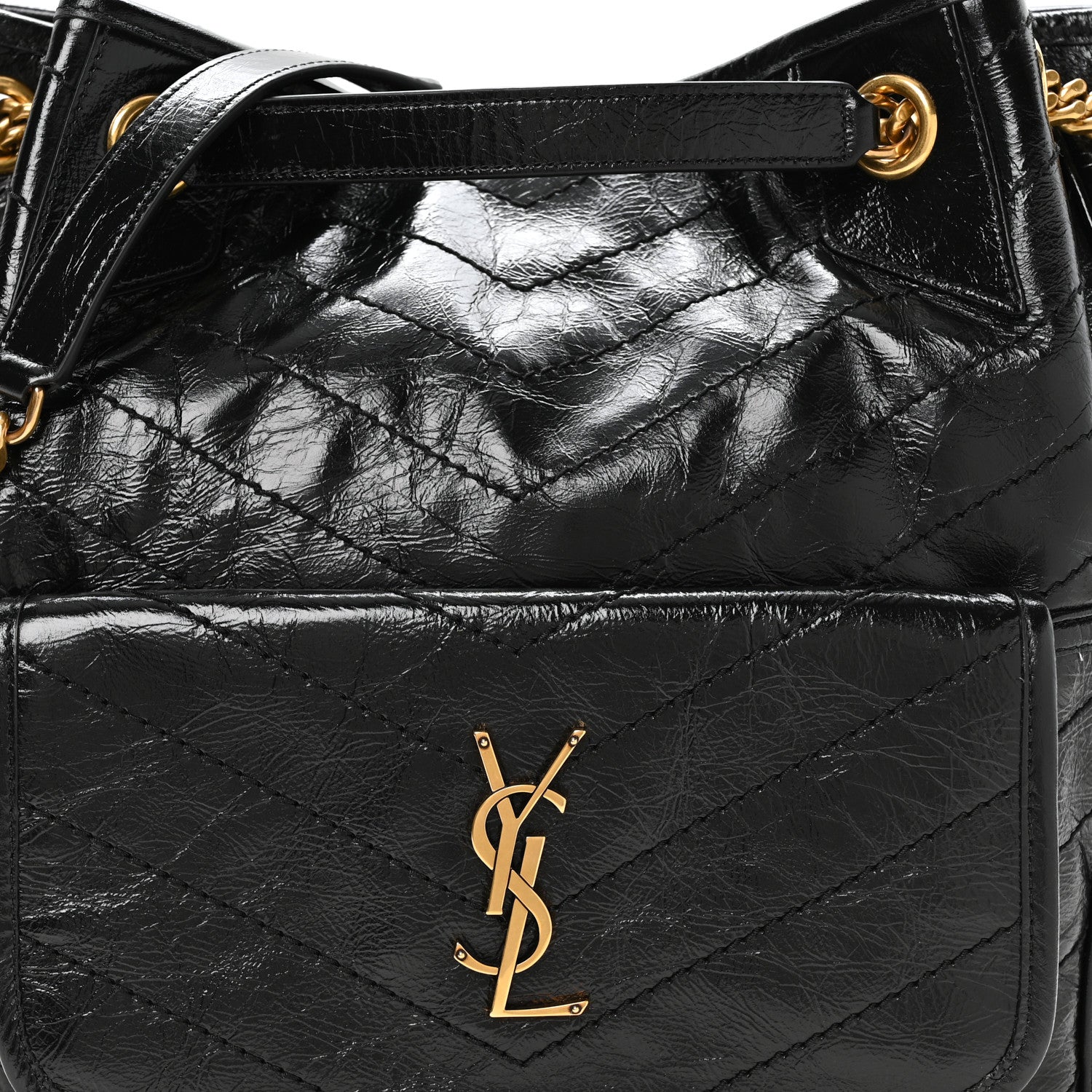 Saint Laurent Crinkled Calfskin Matelasse Monogram Niki Multipocket Shopping Tote Black 8 of 10
