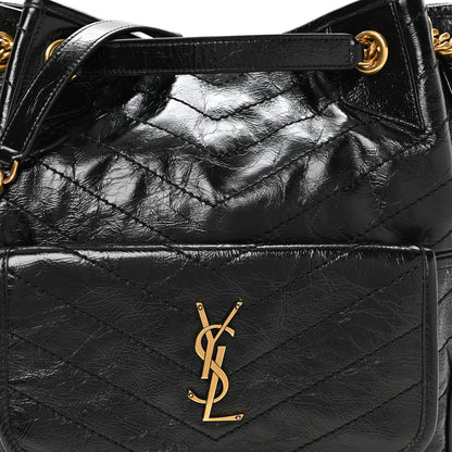 Saint Laurent Crinkled Calfskin Matelasse Monogram Niki Multipocket Shopping Tote Black 8 of 10