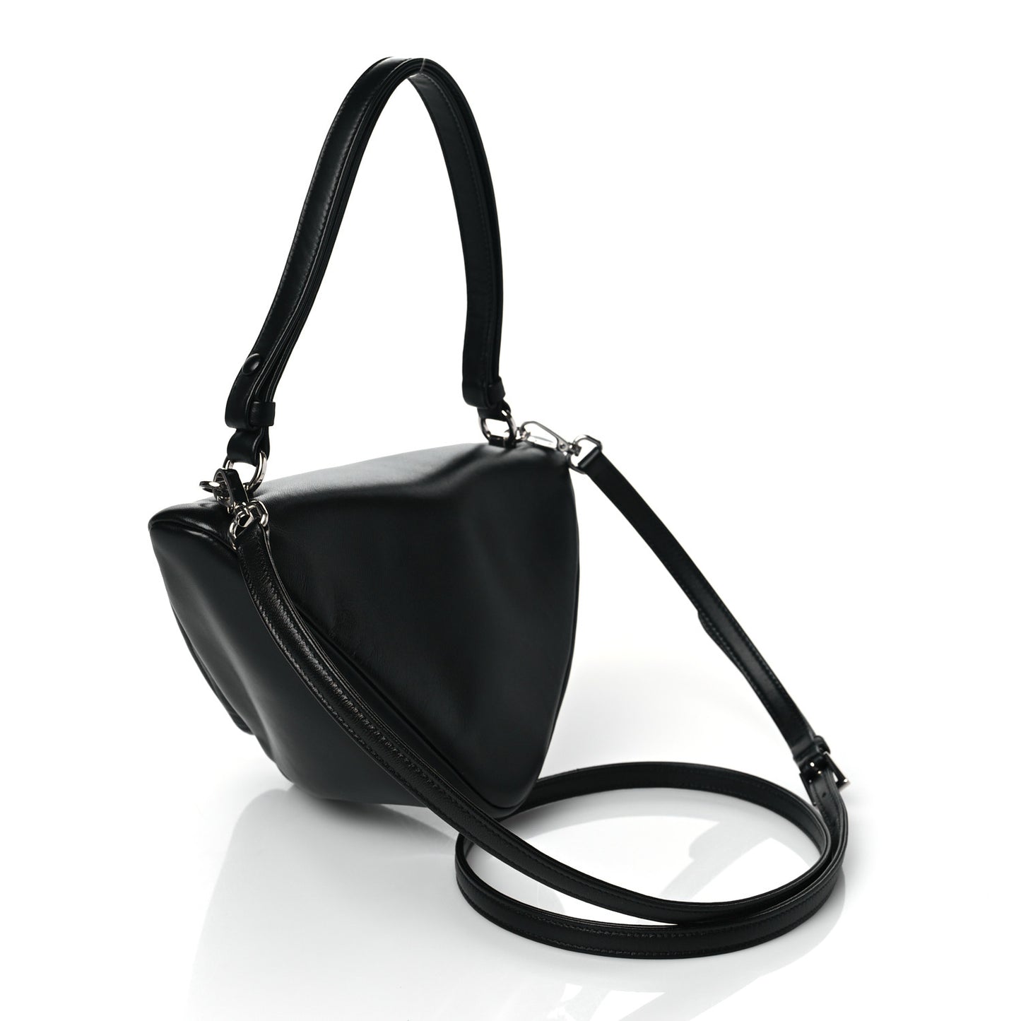Nappa Padded Signaux Triangle Crossbody Black
