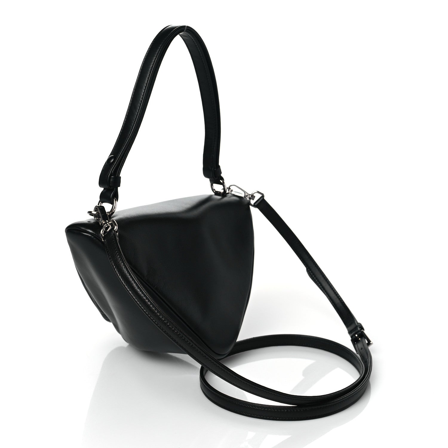 Prada Nappa Padded Signaux Triangle Crossbody Black 2 of 8
