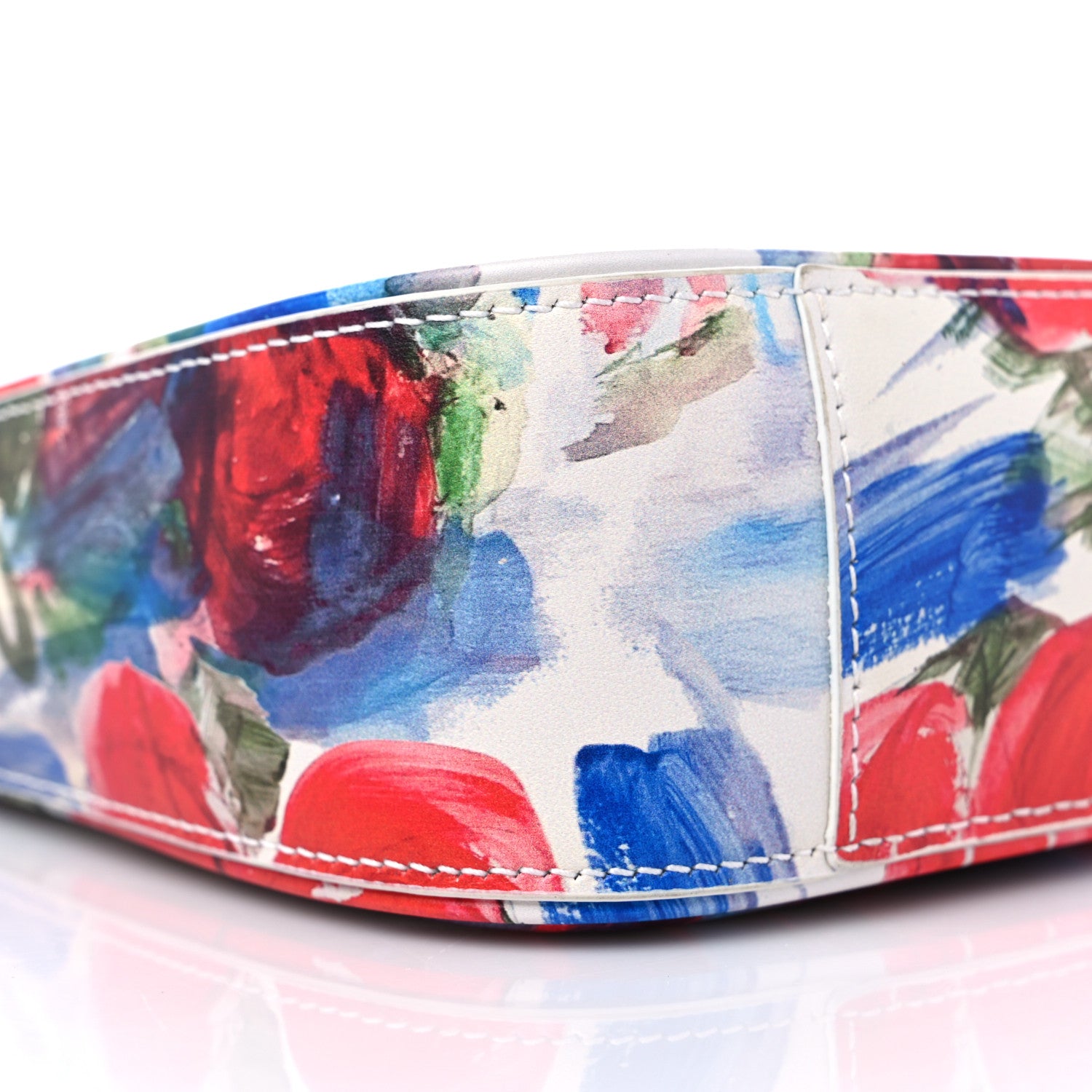 Saint Laurent Smooth Calfskin Flowers Print Le 5 A 7 Hobo White 7 of 8