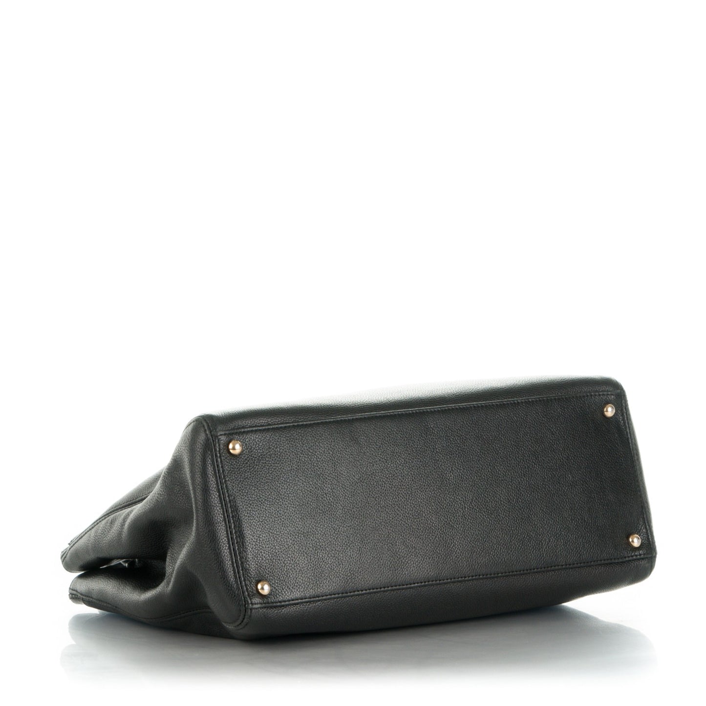 Calfskin Cerf Executive Shopper Tote Black