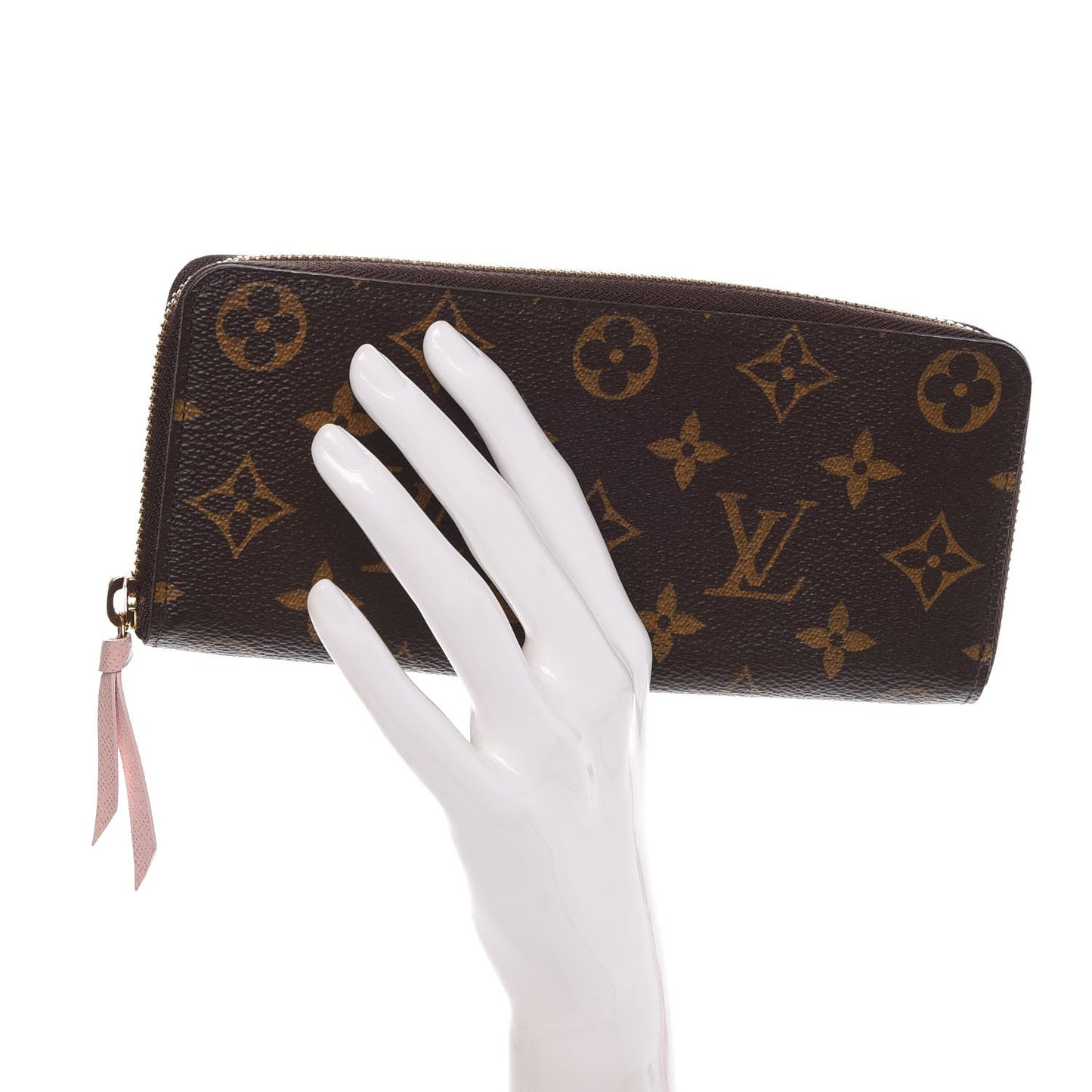 Monogram Clemence Wallet Rose Ballerine
