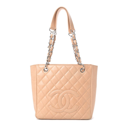 Chanel Caviar Quilted Petit Shopping Tote PST Beige Clair 1 of 4