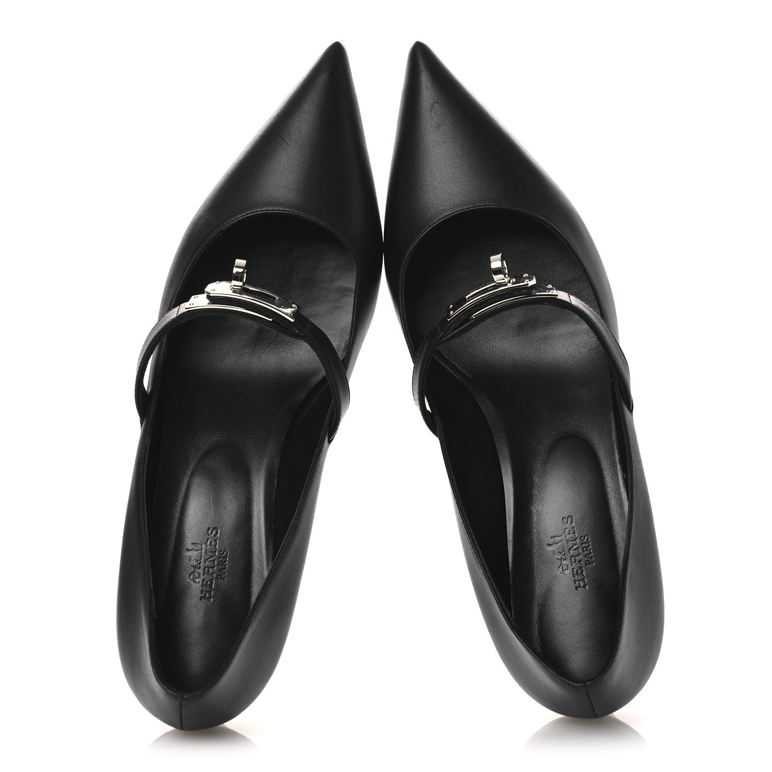 Hermes Calfskin Kiara 40 Pumps 39 Black 2 of 17