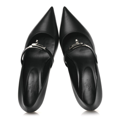 Hermes Calfskin Kiara 40 Pumps 39 Black 2 of 17