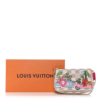 Louis Vuitton Damier Azur 2021 Christmas Animation Hollywood Mini Pochette Accessories Fuchsia 11 of 11