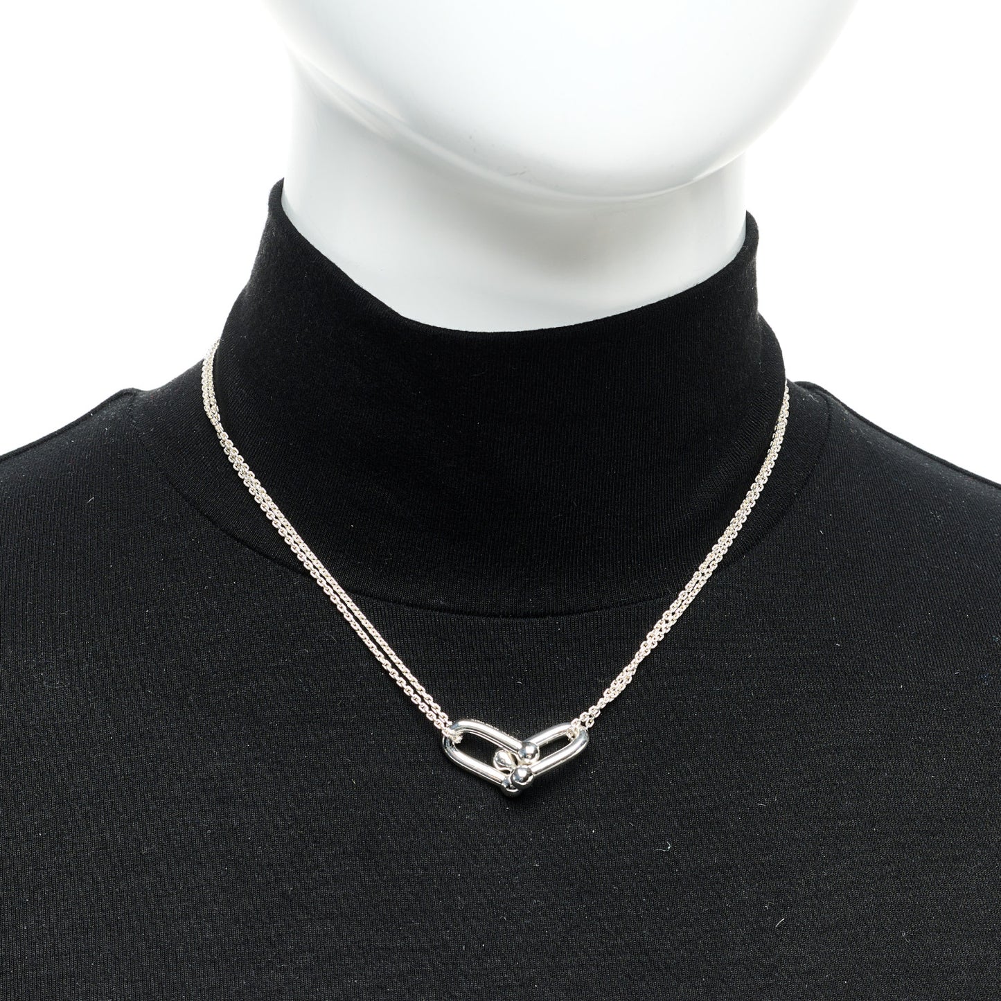 Sterling Silver Double HardWear Link Pendant Necklace