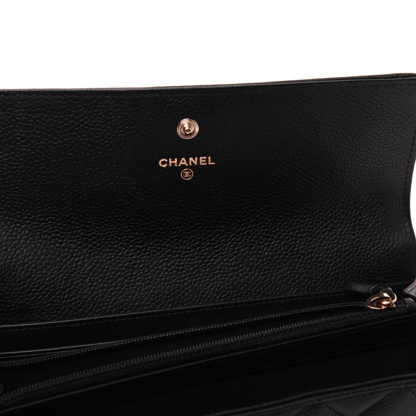 Caviar Quilted Long Boy Flap Wallet Black