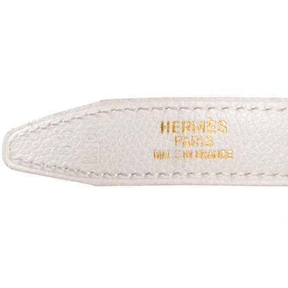 Hermes Swift Courchevel Reversible Polished Constance 18mm H Belt 65 Blanc Gold 5 of 6