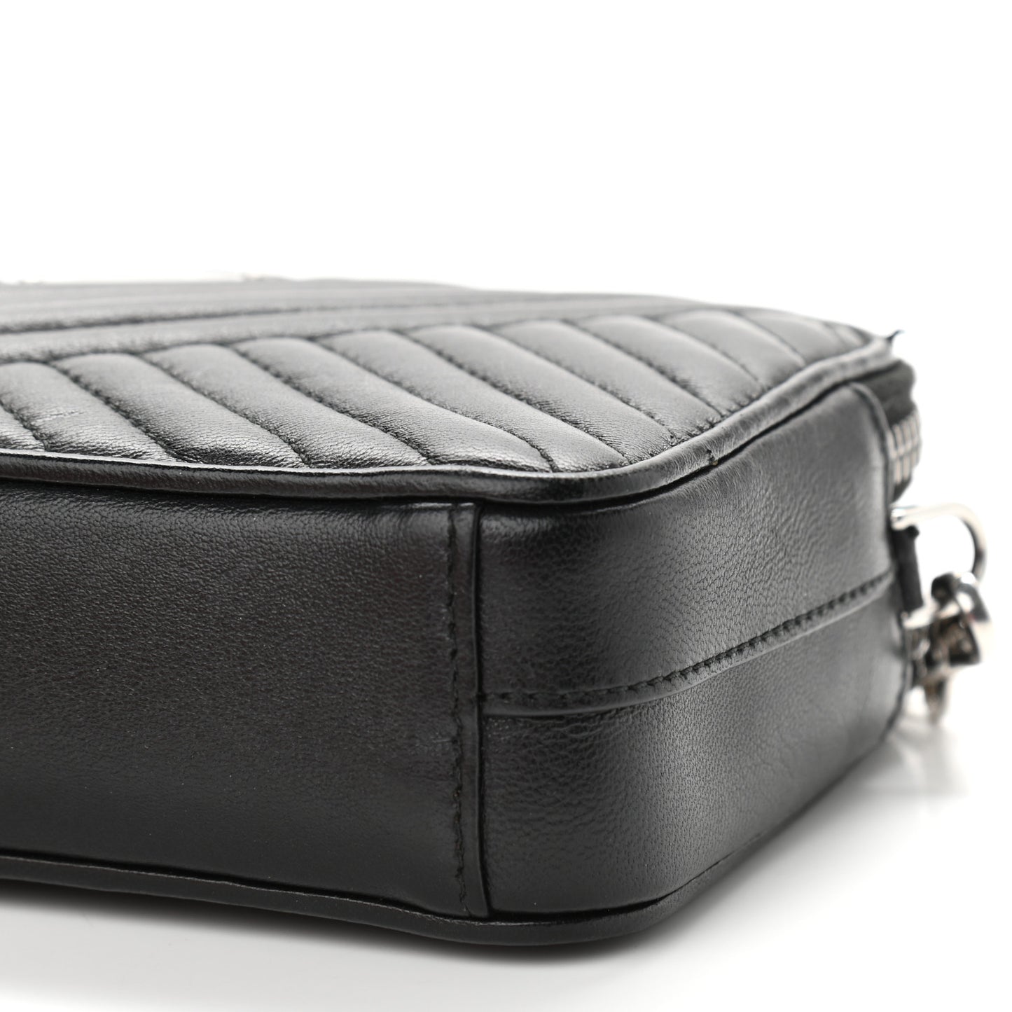 Nappa Impunture Diagramme Mini Double Zip Chain Crossbody Bag Black