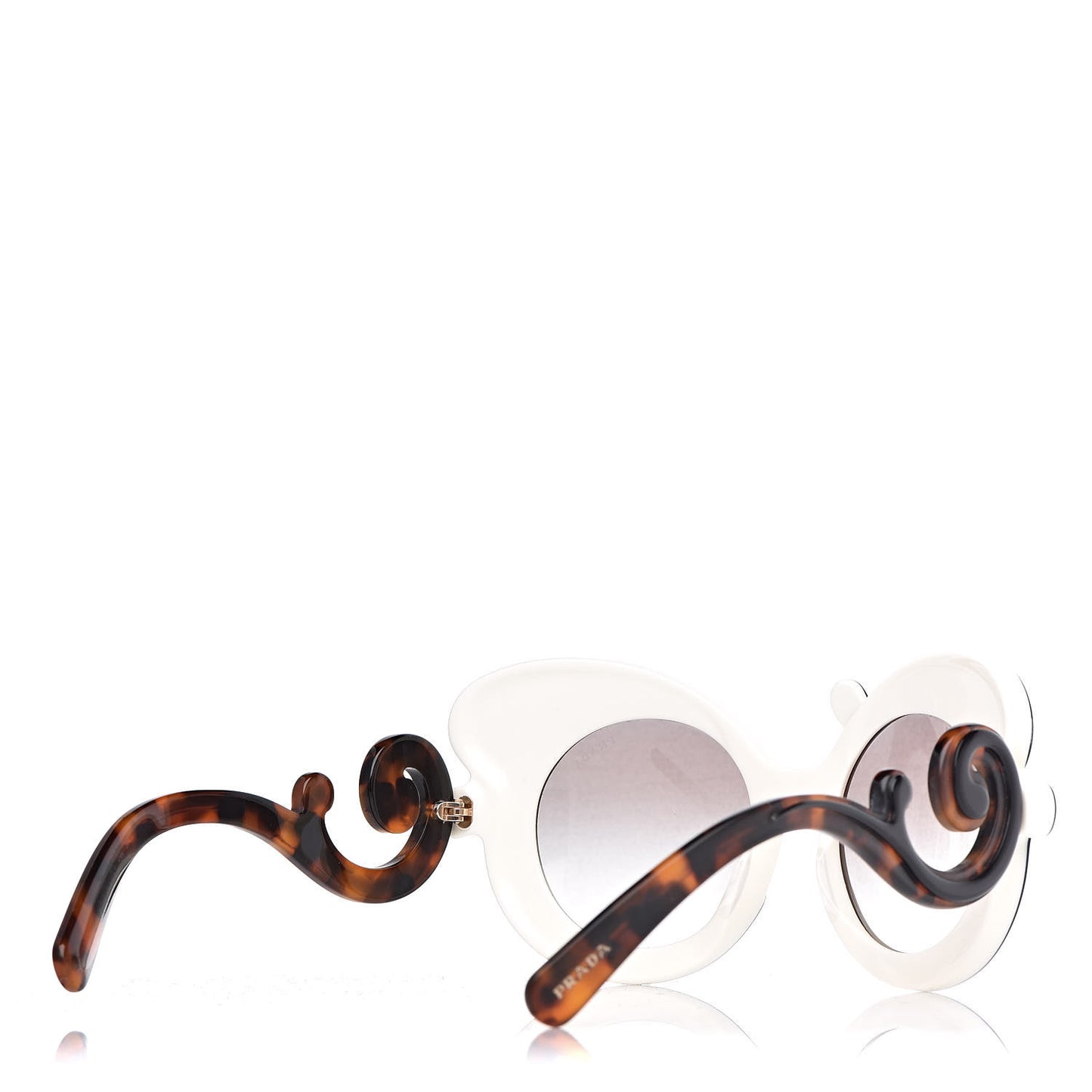 Minimal Baroque Sunglasses SPR 23N Chalk White Black Cocoa