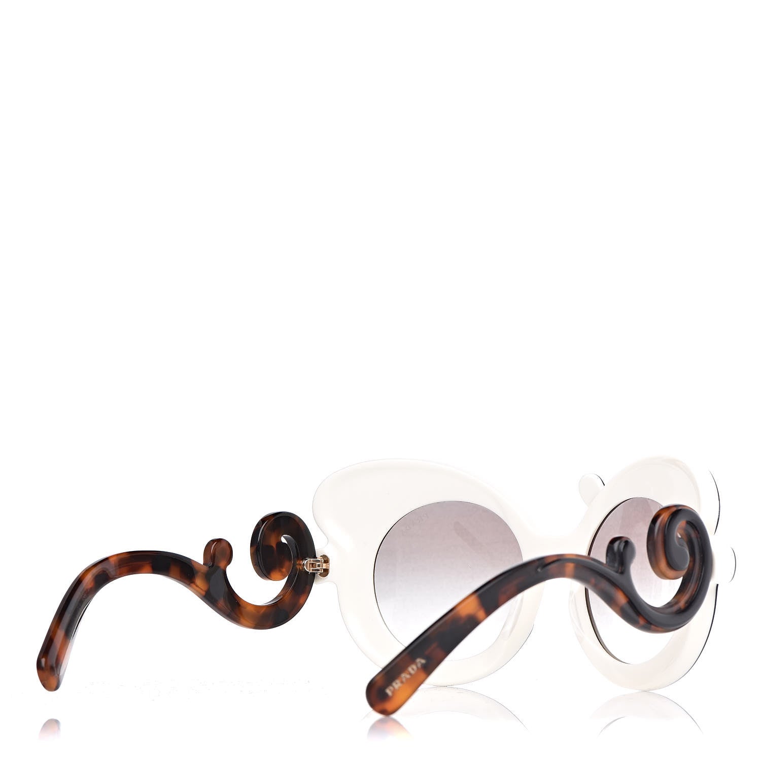 Prada Minimal Baroque Sunglasses SPR 23N Chalk White Black Cocoa 4 of 8