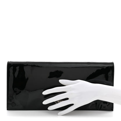Prada Vernice Metal Clutch Black 3 of 8
