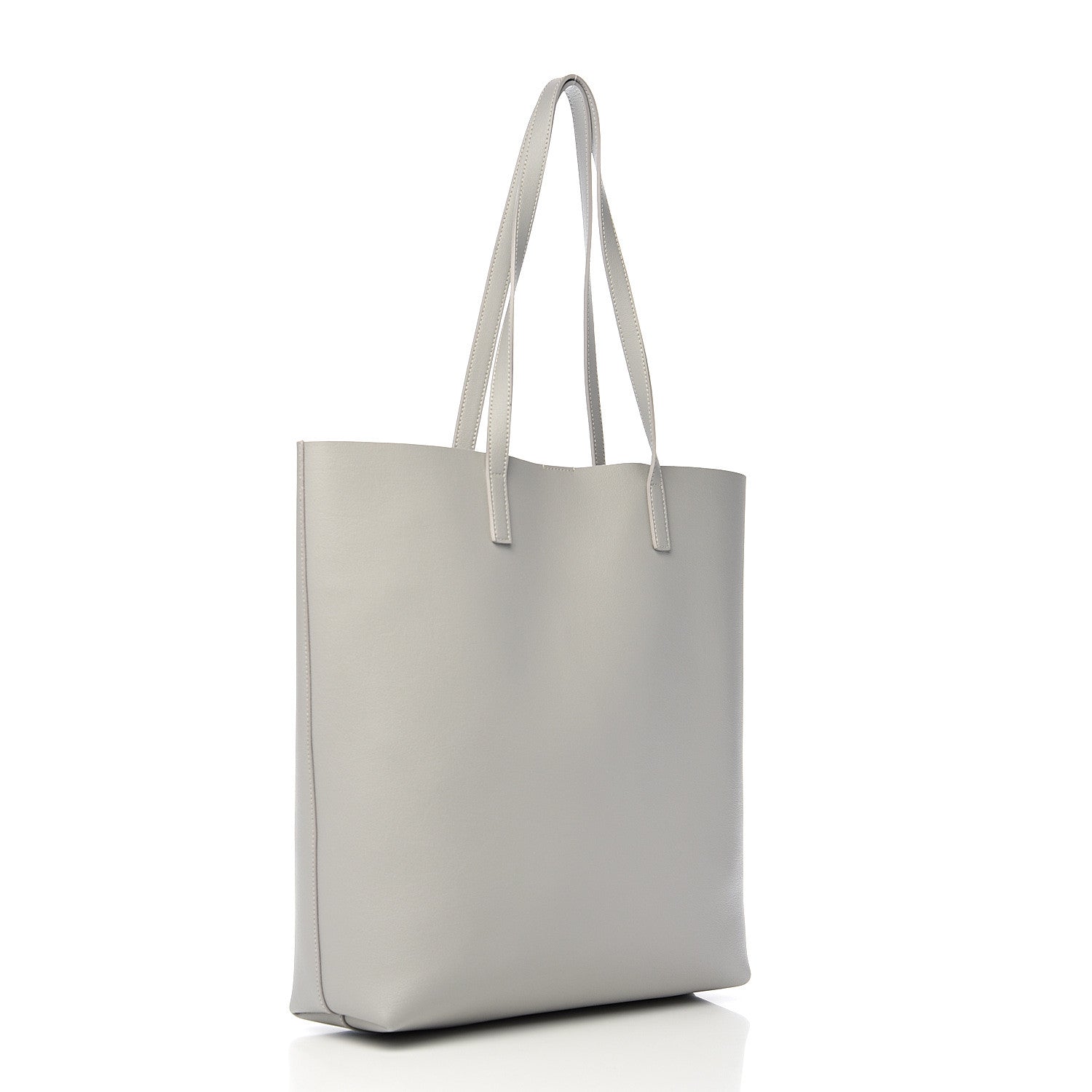 Saint Laurent Calfskin North-South Shopping Tote Oyster Grey 2 of 9