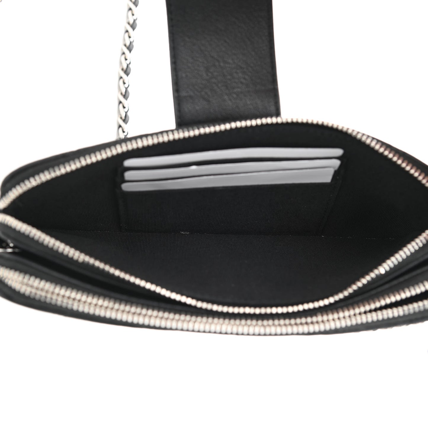 Lambskin Quilted CC Box Clutch With Chain Black