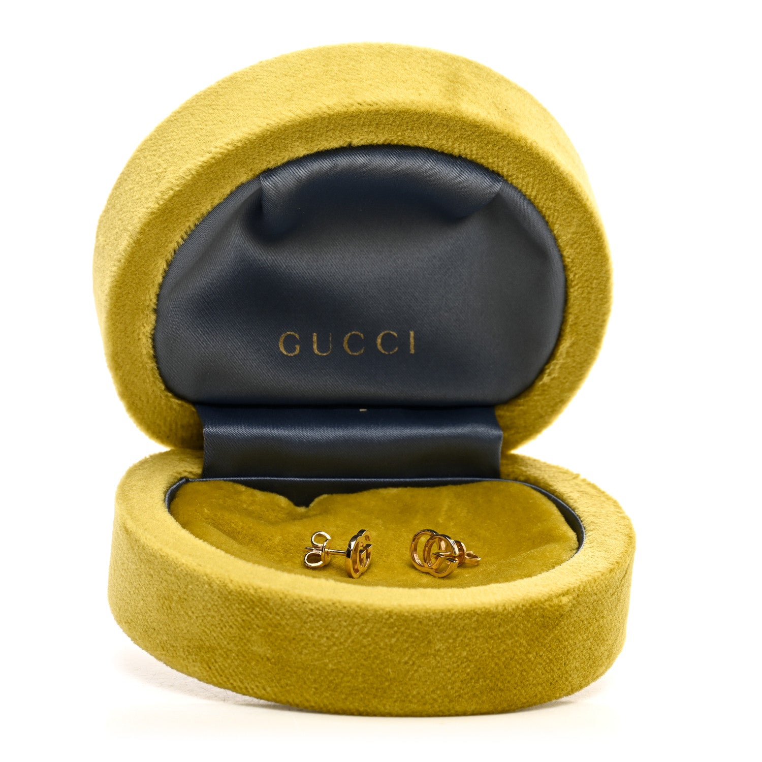 Gucci 18K Yellow Gold GG Tissue Stud Earrings 5 of 5