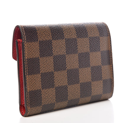 Louis Vuitton Damier Ebene Victorine Wallet Red 3 of 10